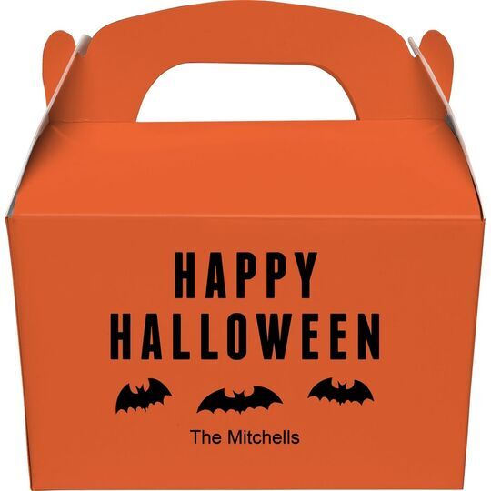 Happy Halloween Bats Gable Favor Boxes